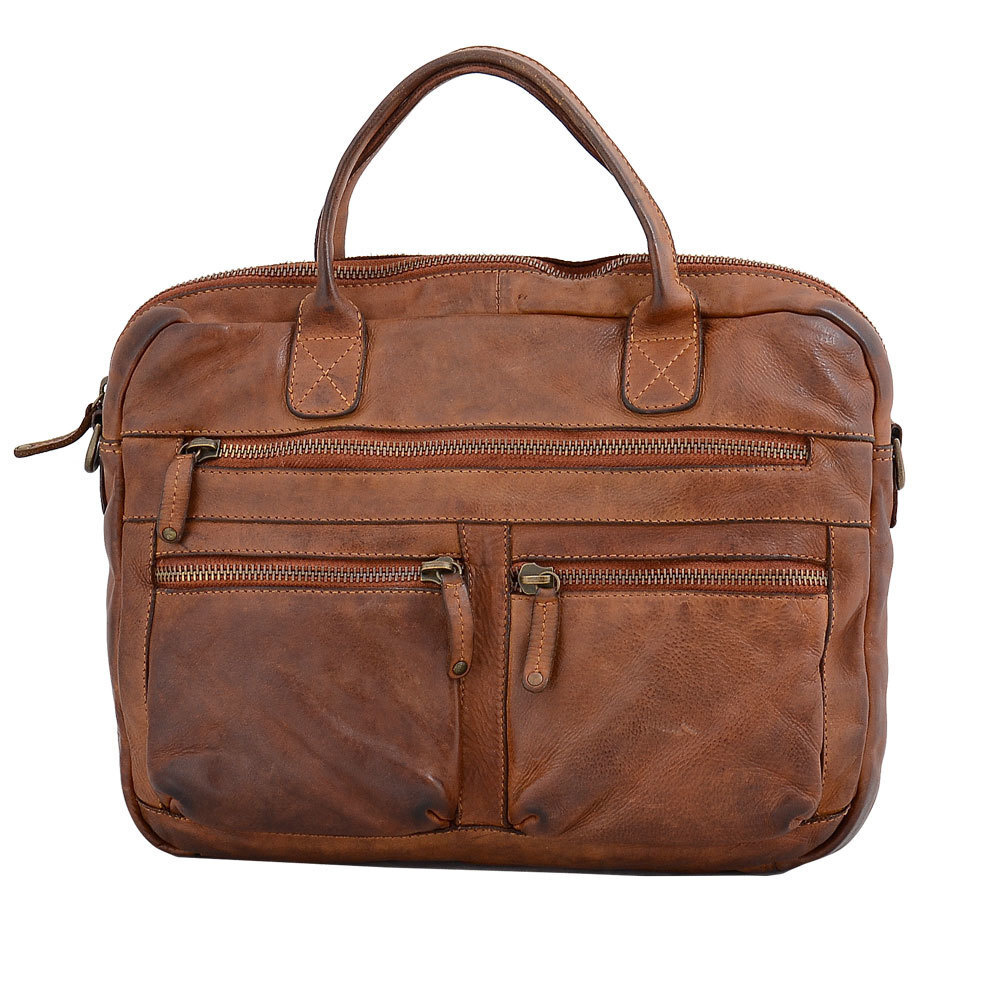 Мужская сумка-портфель, cумка для ноутбука. Натуральная кожа. MP, Португалия. C260003 COGNAC  #1