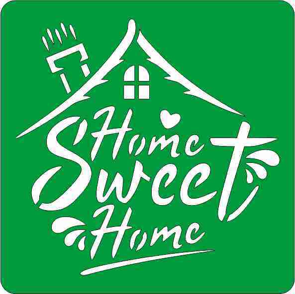 Трафарет на клеевой основе Home sweet home с домиком, 15*15 см #1