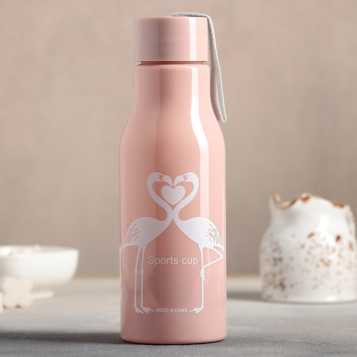 Бутылка для воды пластиковая "Фламинго", 450 мл #1