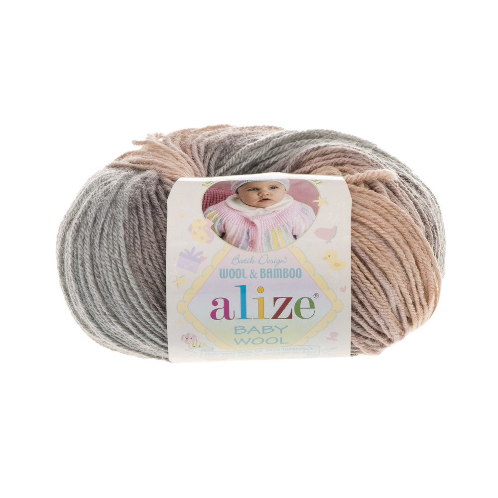 Пряжа Alize Baby Wool Batik (Ализе Беби Вул батик) 10шт 4726, 40% ...