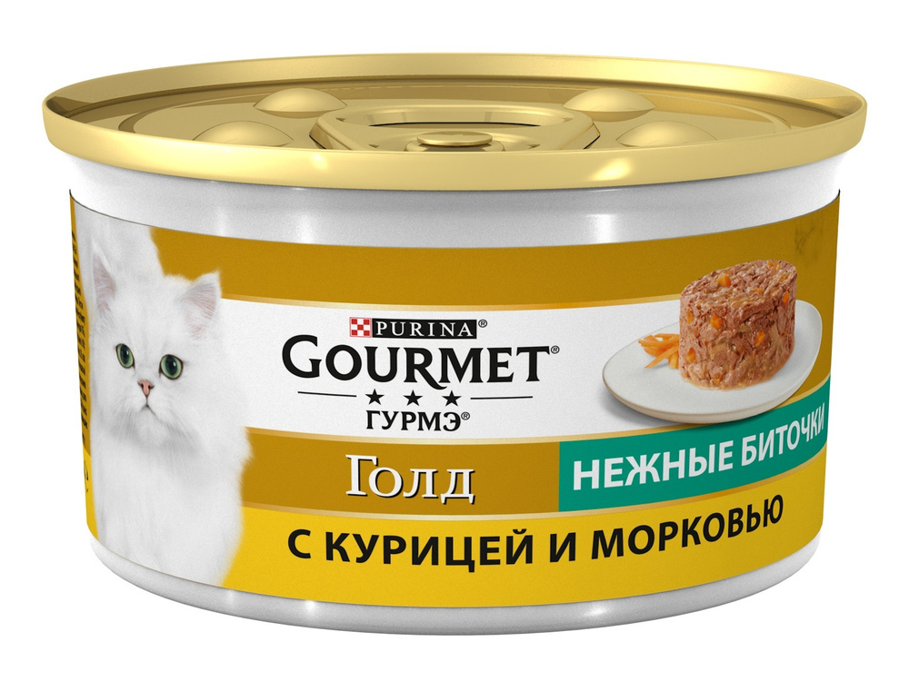 Gourmet Gold Корм консервированный для взрослых кошек с курицей и ...