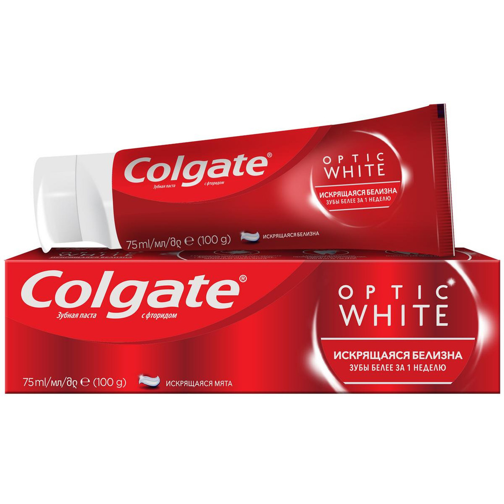 Зубная паста Colgate Optic White Искрящаяся белизна отбеливающая 75 мл  #1