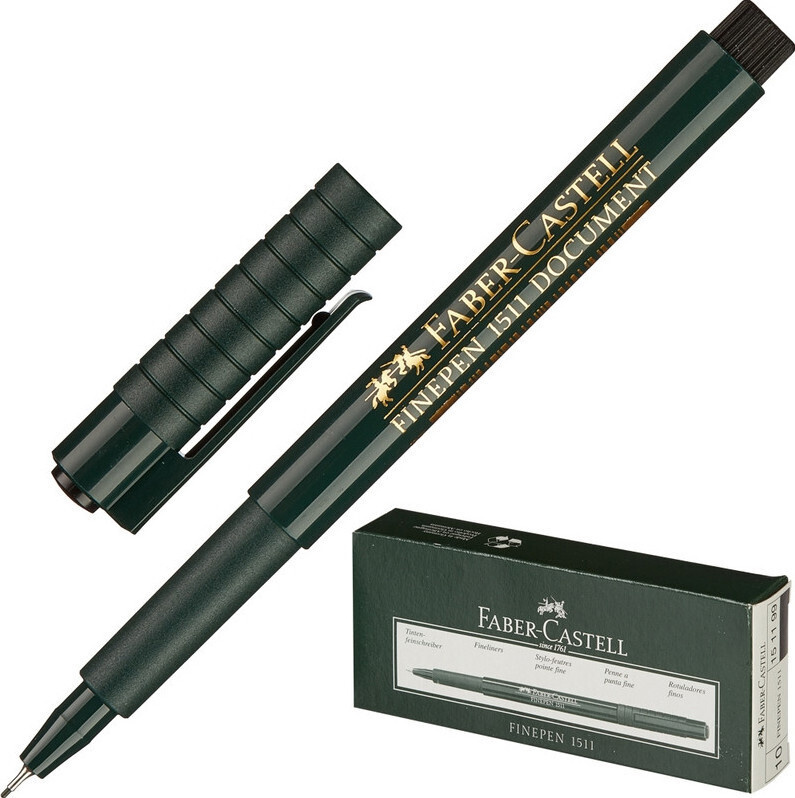 Faber-Castell Ручка Капиллярная, толщина линии: 0.4 мм, цвет: Черный, 3 шт.  #1