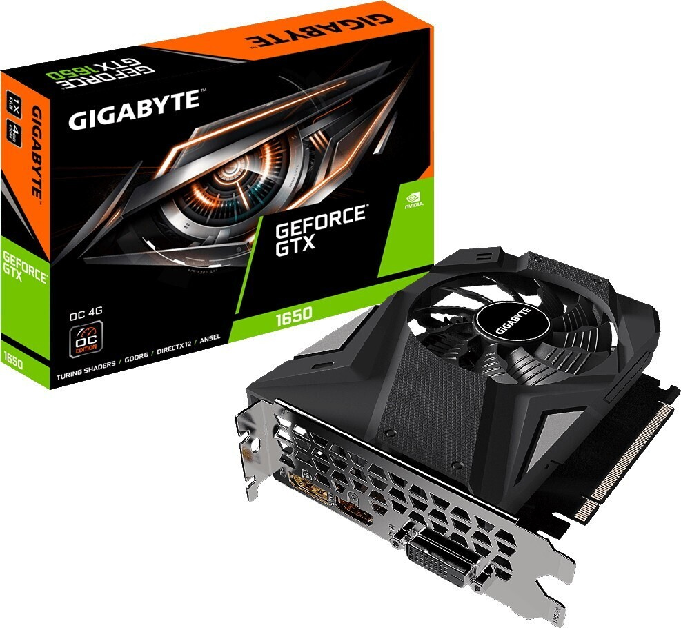 Gigabyte Видеокарта GeForce GTX 1650 D6 OC 4 ГБ (GV-N1656OC-4GD), LHR