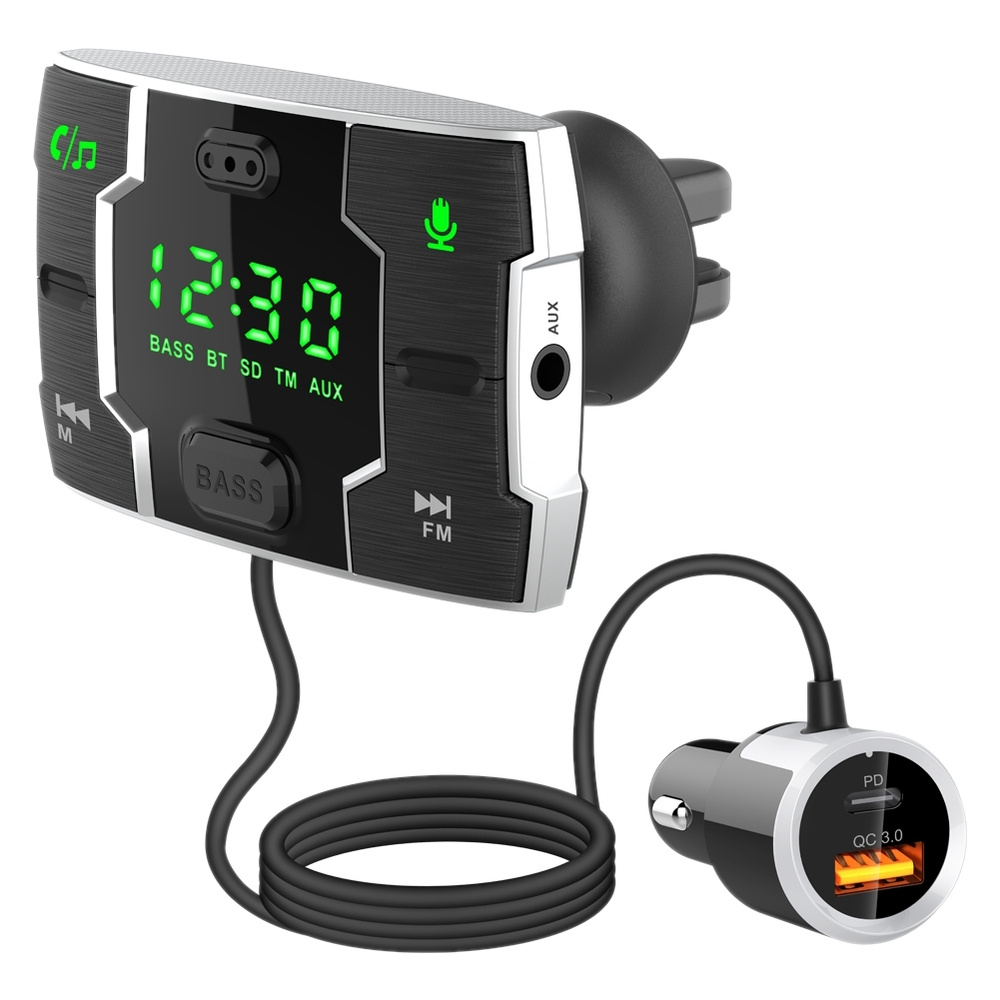 (V O P J) Автомобильный Bluetooth-плеер Двойное зарядное устройство USB ...