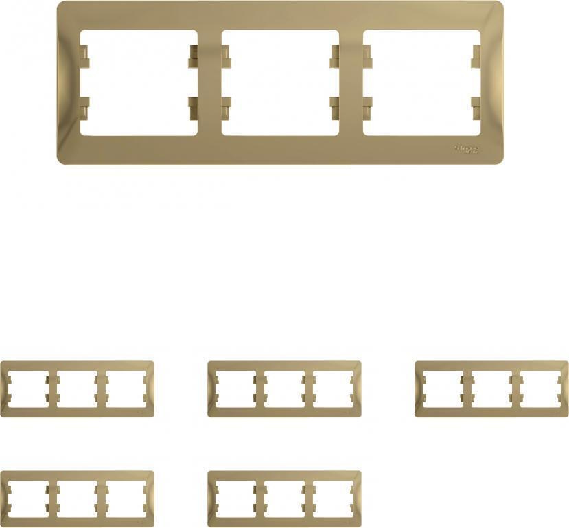 Рамка Schneider Electric Glossa трехместная горизонтальная титан (комплект из 5 шт)  #1