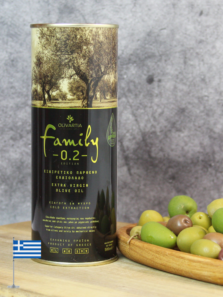 Оливковое масло Extra Virgin Olivartia Family, кислотность 0.3%, 500 мл., Крит, Греция  #1