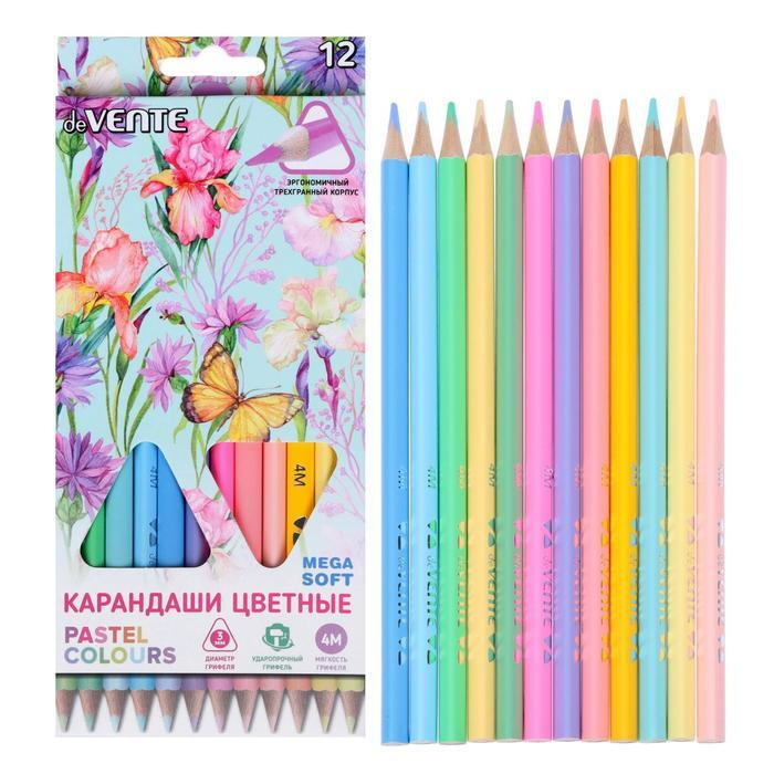 Цветные карандаши 12 цветов пастельные deVENTE Trio Mega Soft Pastel #1