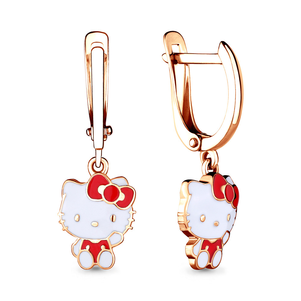 ZLATO&SEREBRO Серьги Hello Kitty - купить с доставкой по выгодным ценам ...