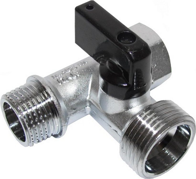 Кран шаровой BUGATTI трехпроходной для стиральных машин 1/2-3/4-1/2 ...