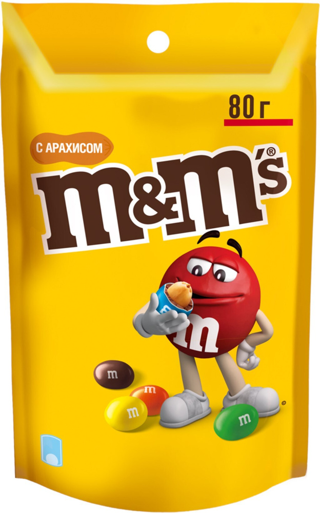 Конфеты драже M&M's с арахисом и молочным шоколадом, 6 шт по 80г  #1