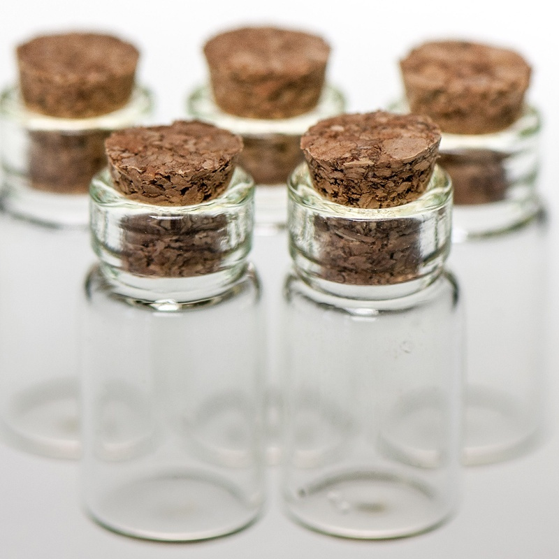 Бутылочки мини декоративные 10 шт./ бутылочки для рукоделия с пробкой ...