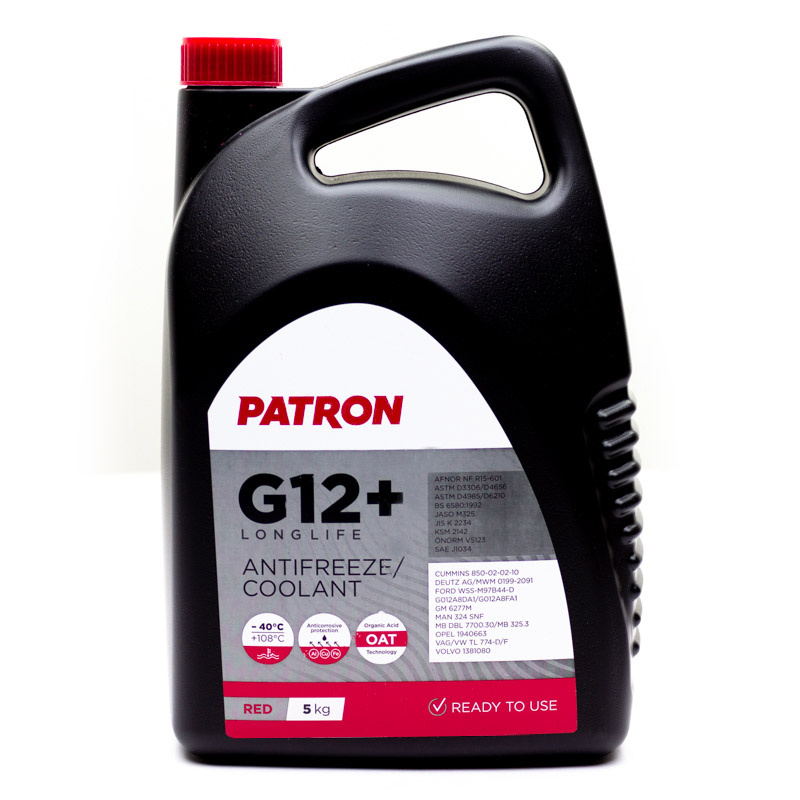 Антифриз PATRON красный G12+ LONG LIFE, (-40C), 5 кг #1