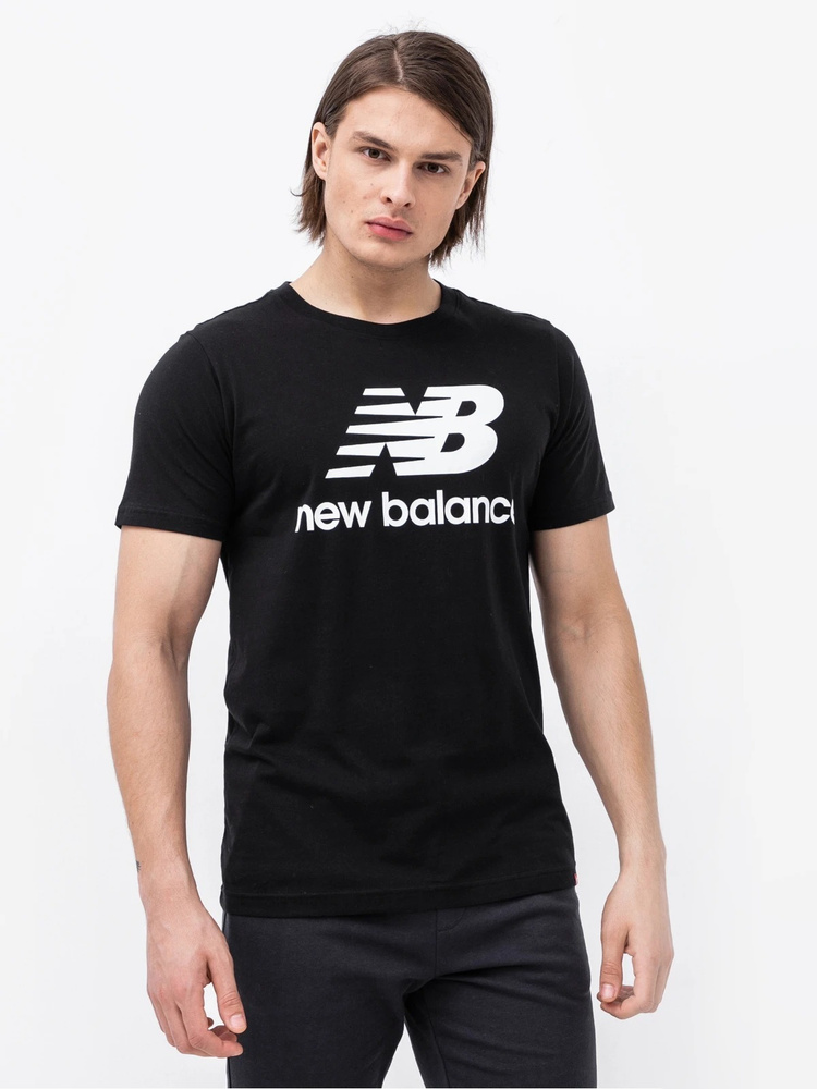 Футболка New Balance, размер 48, 50, цвет черный, 100% хлопок - купить ...