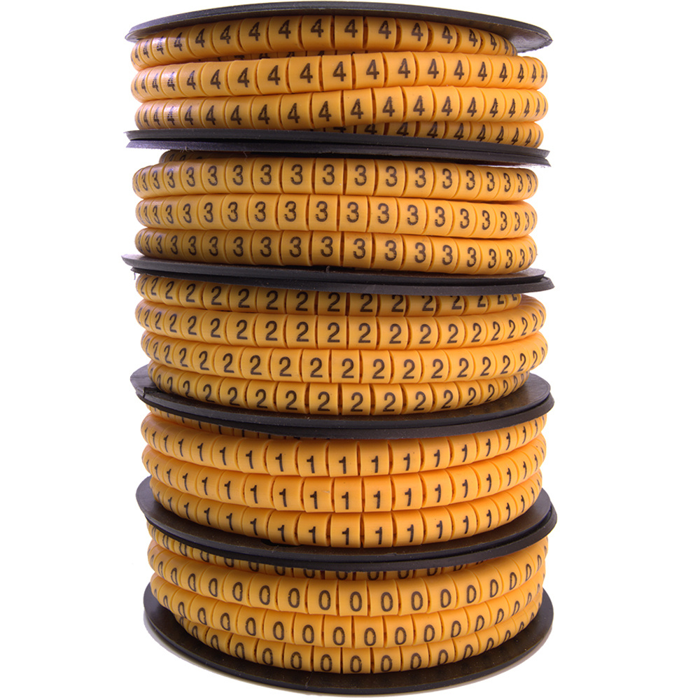 Маркер кабельный Stekker CBMR40-4 4 мм, символ "4", 500 шт - купить по ...