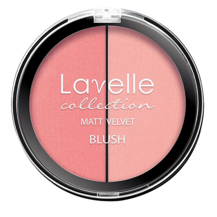 LavelleCollection, Двухцветные компактные румяна, Мatt Velvet Blush, тон 01  #1