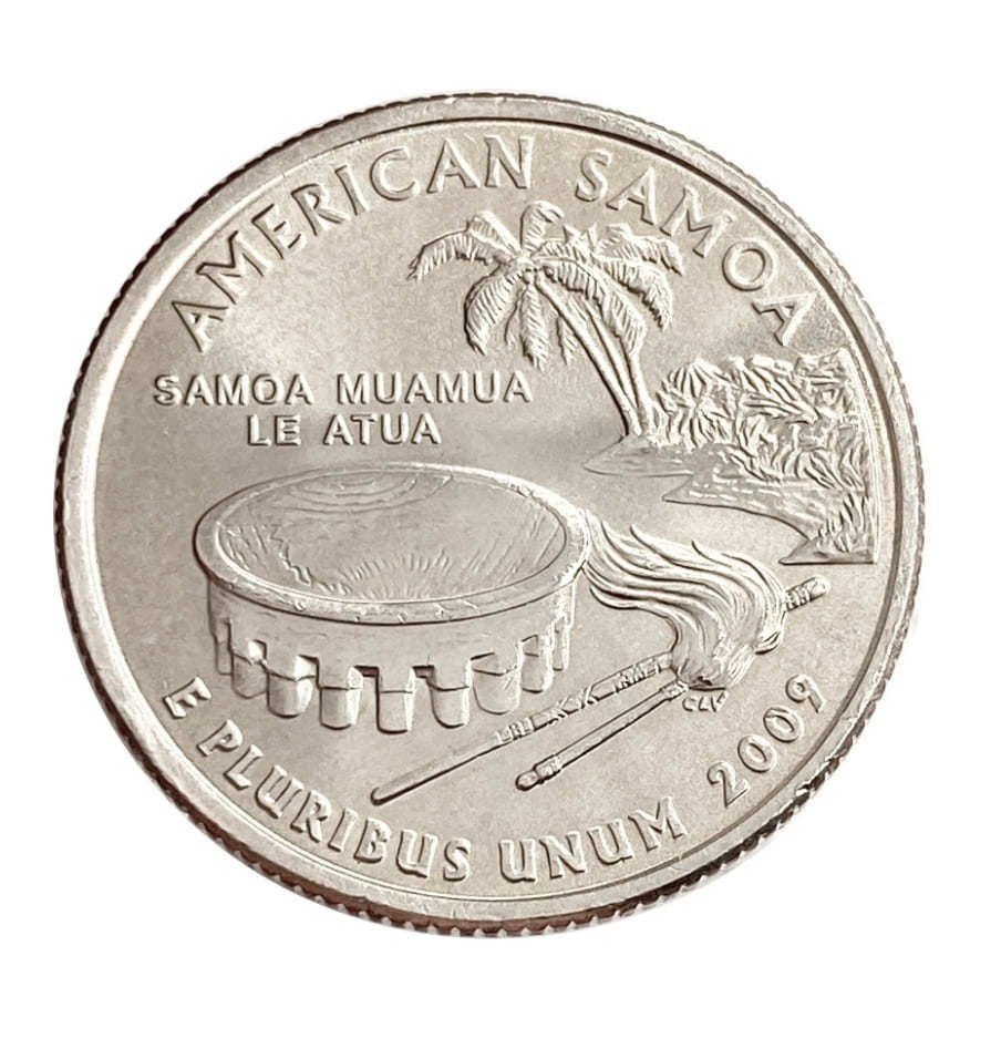 Монета 25 центов Американское Самоа. Штаты и территории. США Р 2009 UNC ...