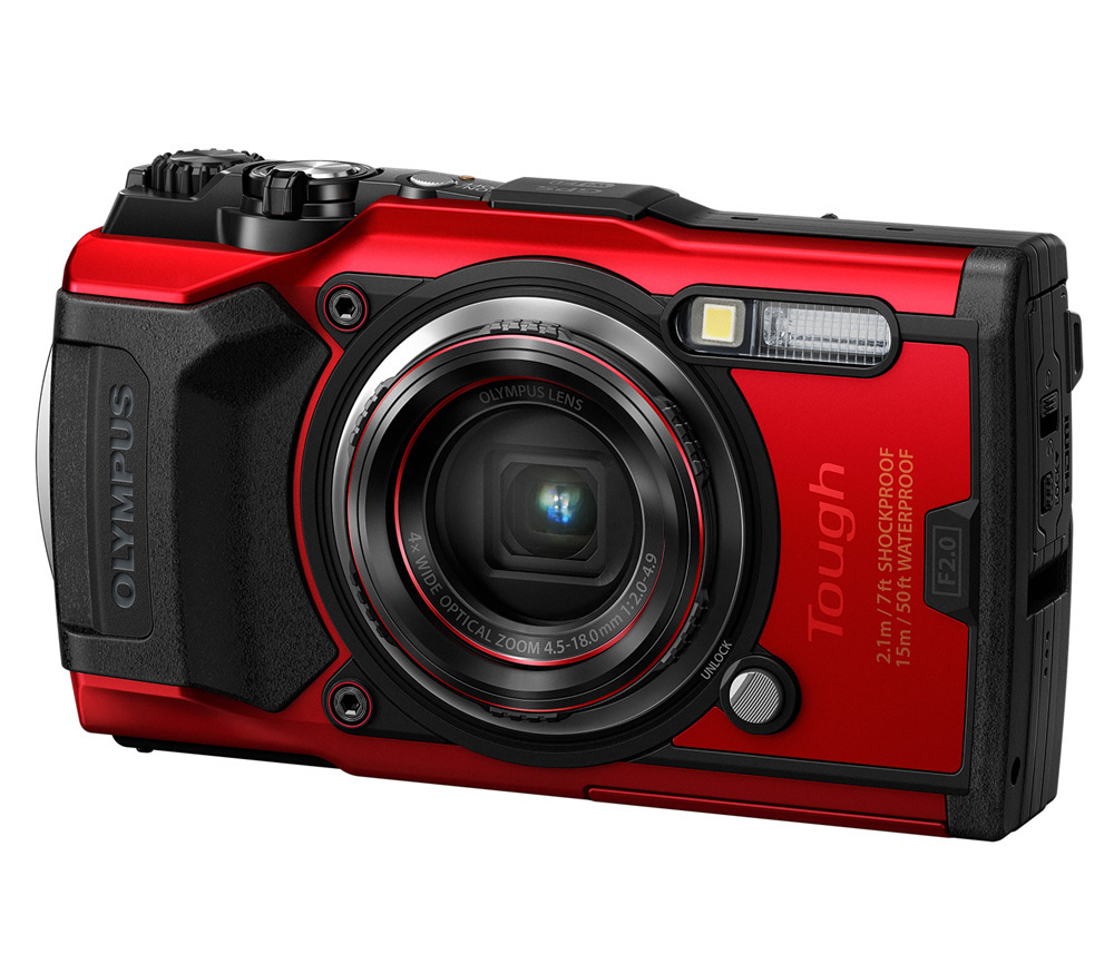 Olympus Компактный фотоаппарат Tough TG-6, красный #1