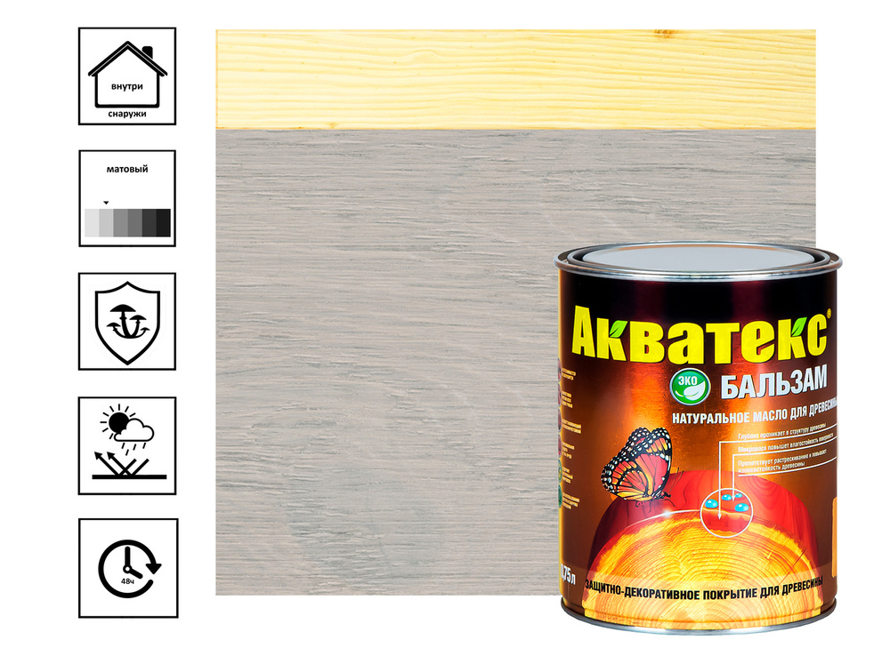 Бальзам - Акватекс (натуральное масло для древесины) 0,75 л иней .