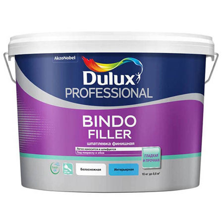 DULUX BINDO FILLER / Дюлакс Биндо Филлер шпаклевка финишная, колеруемая, безусадочная под покраску и #1