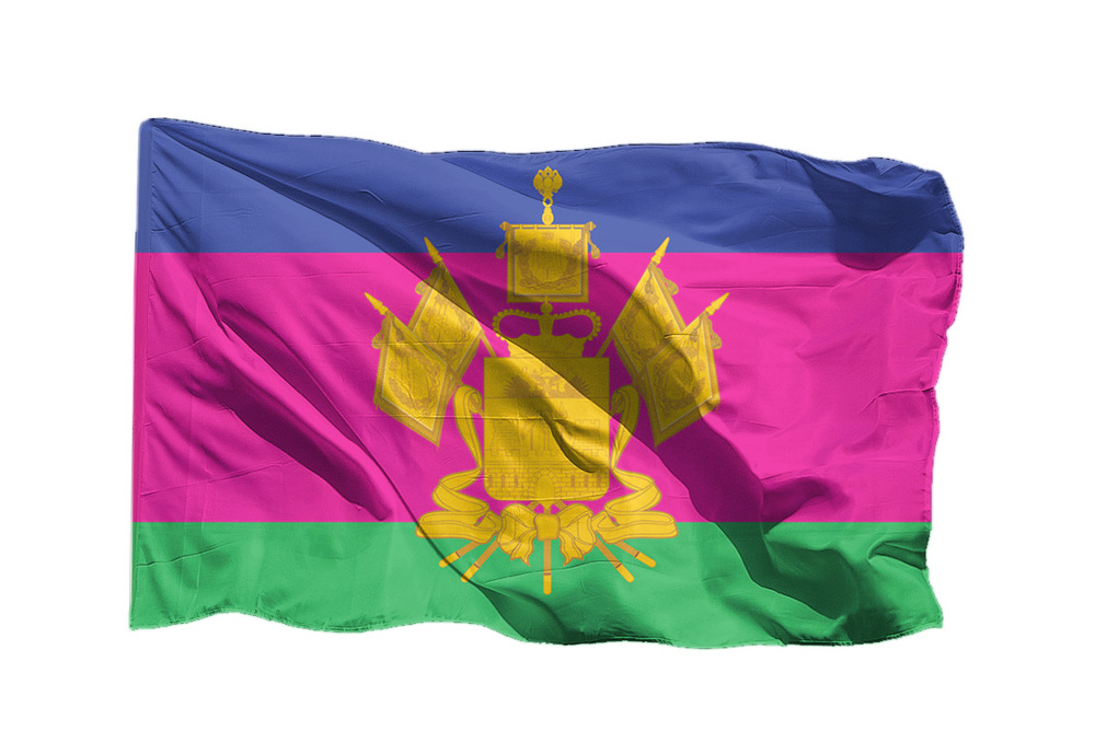 Флаг Краснодарского края на сетке 100х150 см для уличного флагштока ...