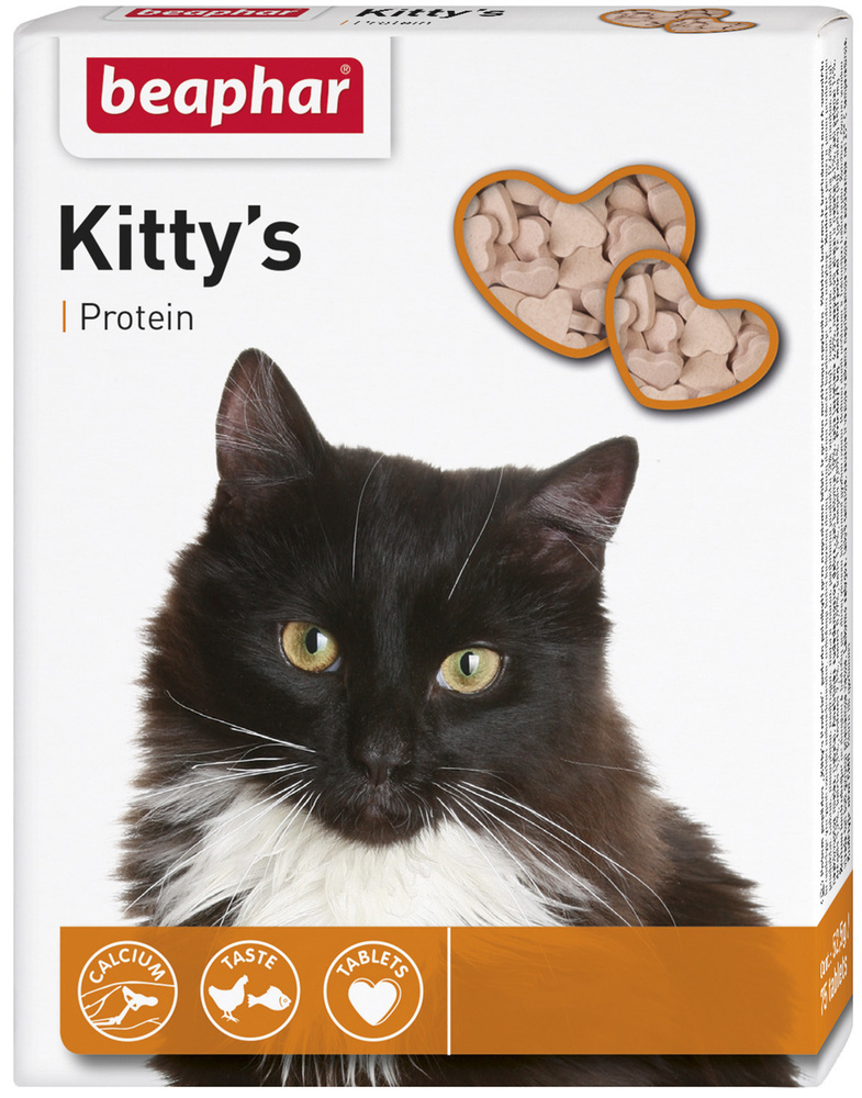 Kitty's + Protein (Beaphar) кормовая добавка для кошек с протеином, 75 таб.  #1