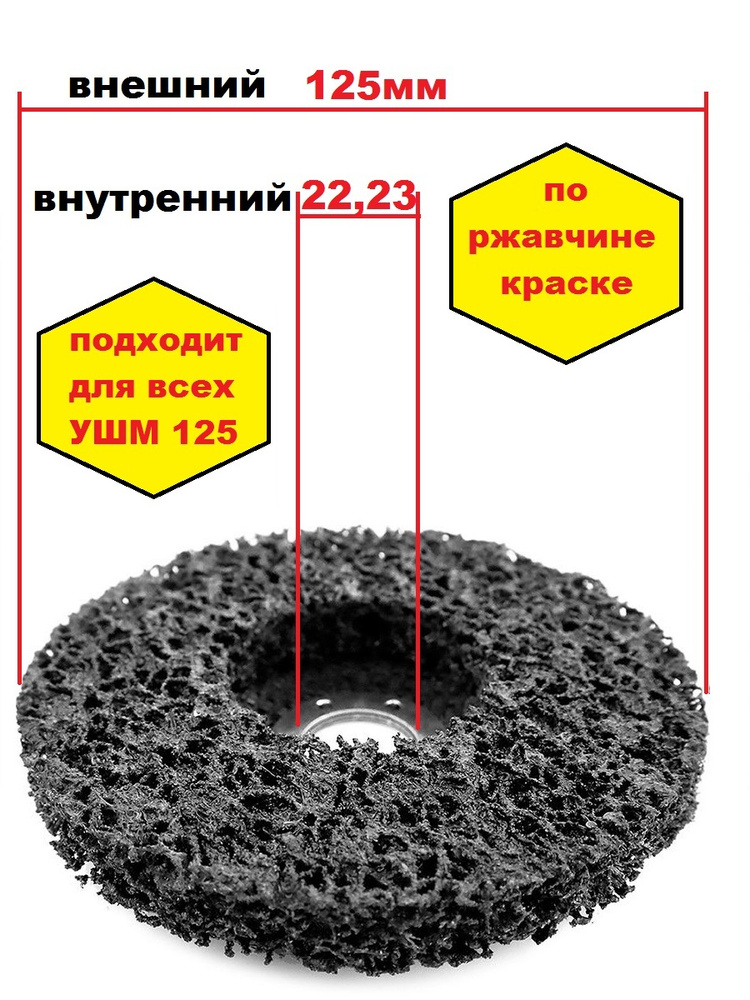 Диск коралловый, круг зачистной 125 мм, круг шлифовальный  #1