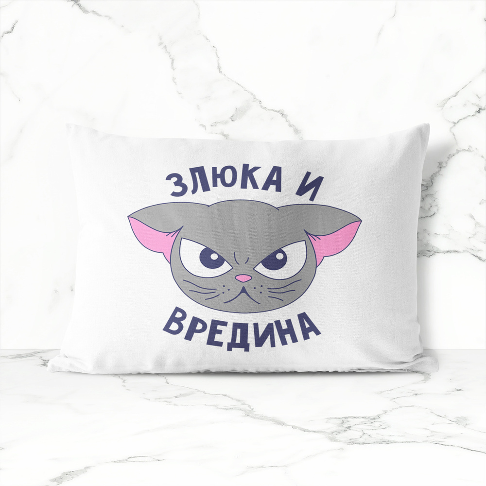 Подушка декоративная 30х40 #huskydom Злюка и вредина. Котик 1007000  #1