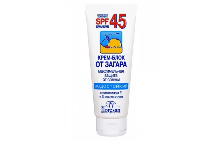Floresan Крем от загара, водостойкий, SPF 45, солнцезащитный - купить с ...