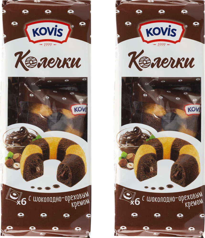 Пирожные бисквитные Kovis Колечки с шоколадно-ореховым кремом 240г (комплект из 2 шт)  #1