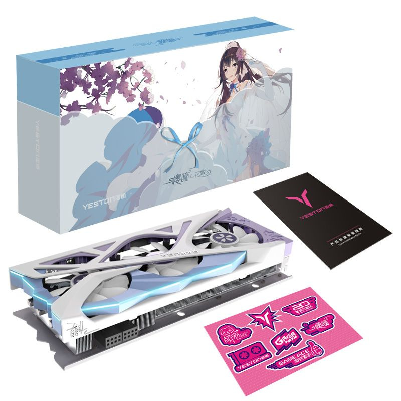 グラフィックボード・グラボ・ビデオカード Yeston Radeon RX6800XT 16GB Sakura Waifu Видеокарта Radeon RX 6800 XT, 16 ГБ PCI-E 4.0 x16 DisplayPort