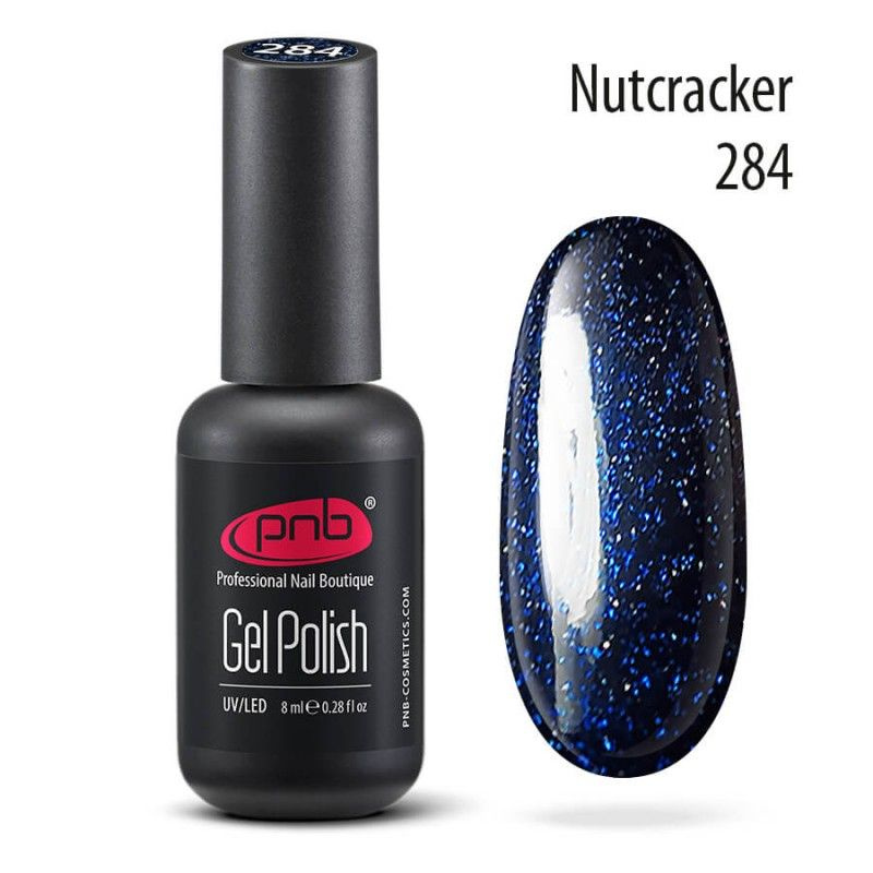 Гель лак для ногтей PNB Gel polish UV/LED 284 покрытие для маникюра и педикюра глянцевый с шиммером nutcracker #1