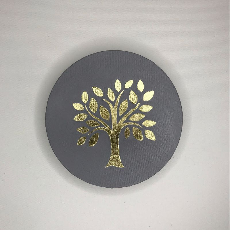 Картина с золотом круглая / панно ручной работы / украшение для дома офиса  и дачи - купить по низкой цене в интернет-магазине OZON (709627636)