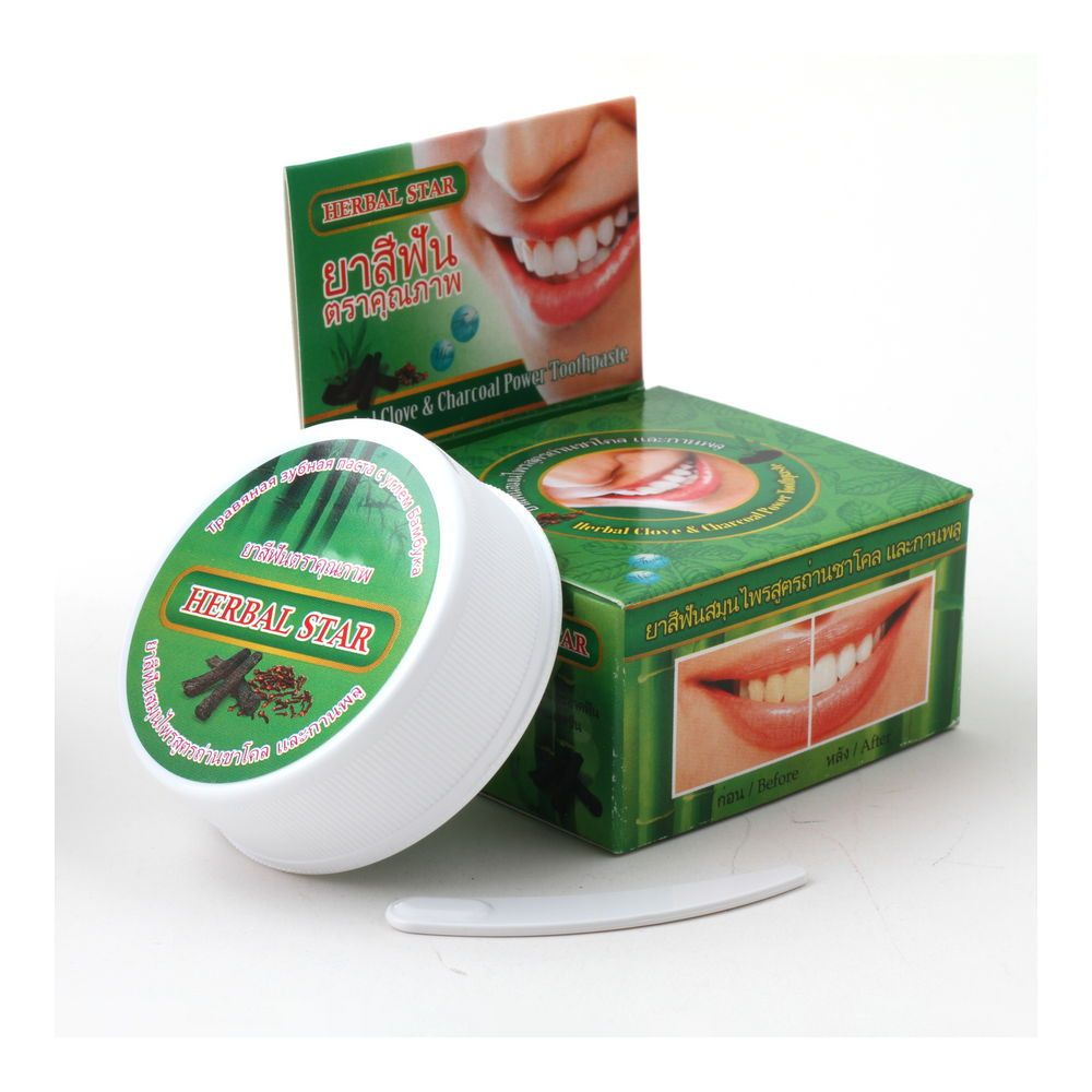 Herbal Star Зубная паста с гвоздикой и бамбуковым углём ( Clove & Charcoal Power Toothpaste) шайба, 30 #1