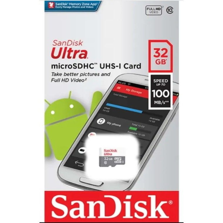 Карта памяти MicroSD 32Гб SanDisk SDSQUNR-032G-GN3MN #1