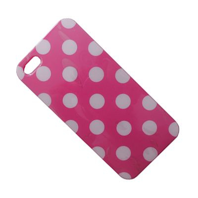 Чехол для iPhone 5/5s силиконовый с рисунком <малиново-белый> #1