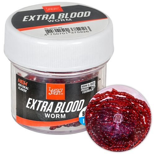 Силиконовая приманка Lucky John Pro Series Extra Blood Worm Мотыль 1см. 200шт.  #1