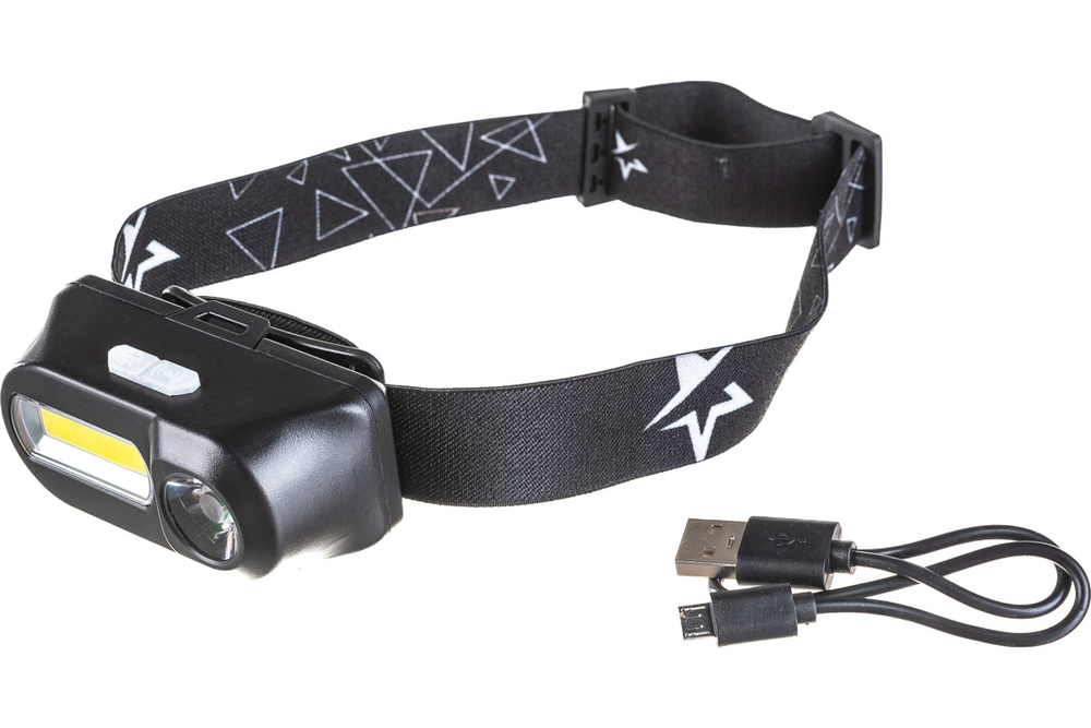 Фонарь налобный КОСМОС 3Вт ХРЕ, 3Вт СОВ, сменный аккумулятор 1200mAh ...