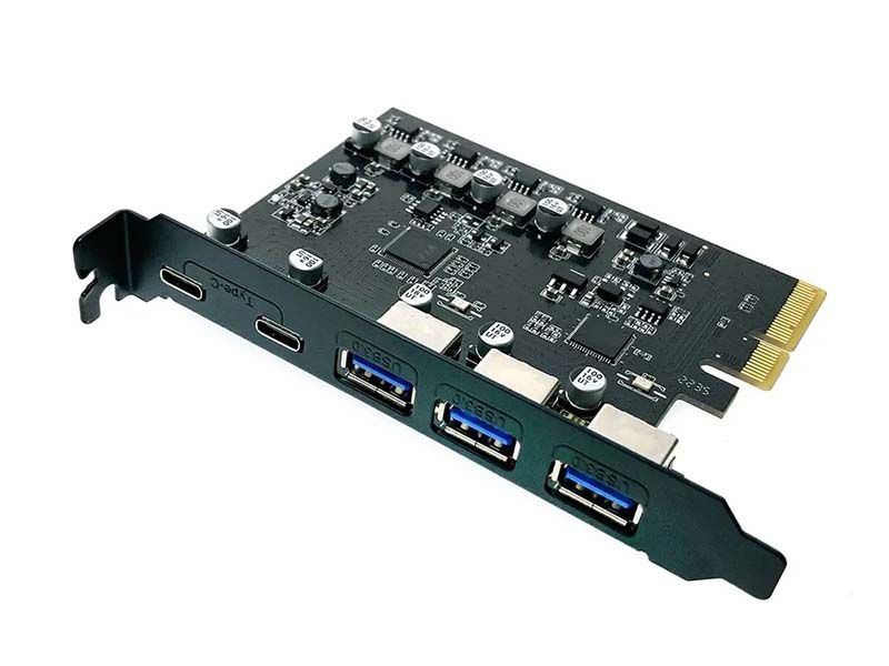 Сетевой контроллер Espada PCI-E USB 3.2 Gen2 (3xUSB-A / 2xUSB-C) PCIeU3 ...