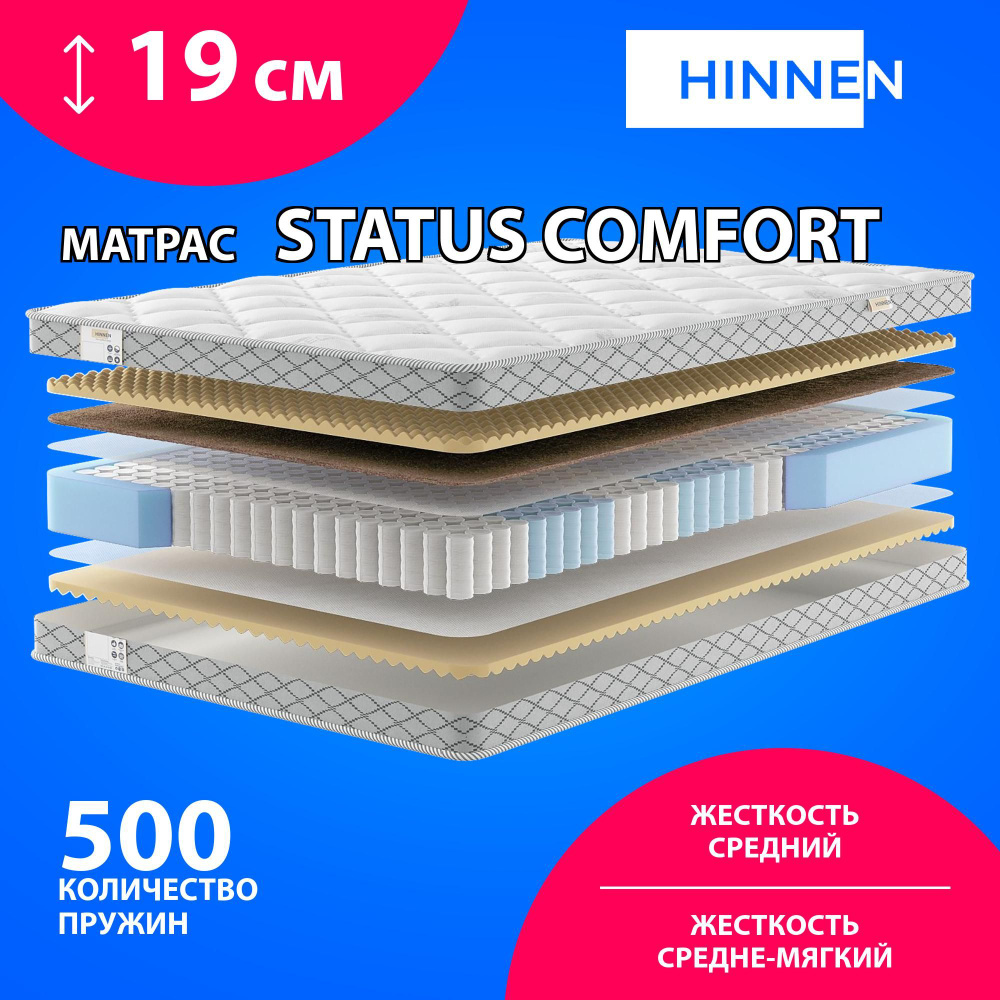 Hinnen Матрас Status Comfort, Независимые пружины, 140х190 см #1