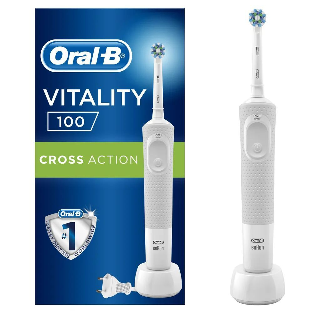 Oral-B Электрическая зубная щетка Vitality D100, белый, прозрачный  #1