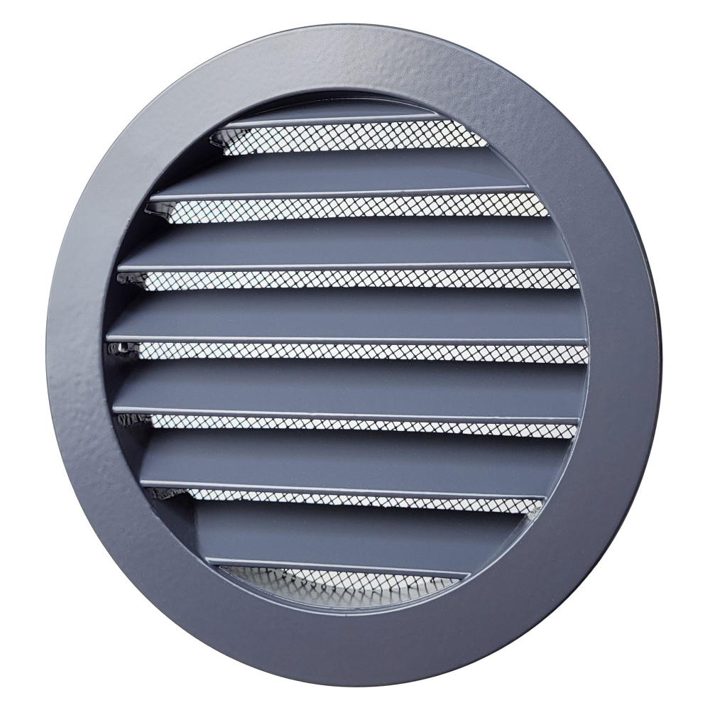 Решетка вентиляционная круглая D125 мм RAL7024 графитовый серый матовый  #1
