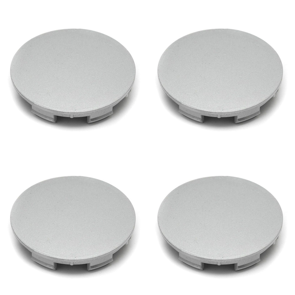 Колпачки на литые диски 65/60/10 мм комплект-4 шт / Заглушки ступицы 65 мм пластиковые серебристые без #1