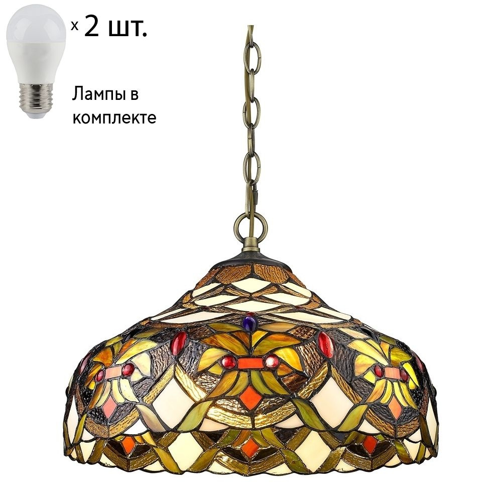 Светильник тиффани. Подвесной светильник с лампочками Velante 831-806-02Lamps E27 P45  #1