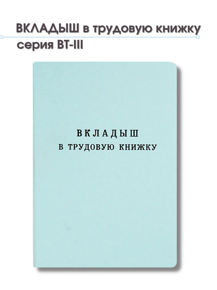 Вкладыш в трудовую книжку Гознак ВТ-III, 22 листа, голубой #1