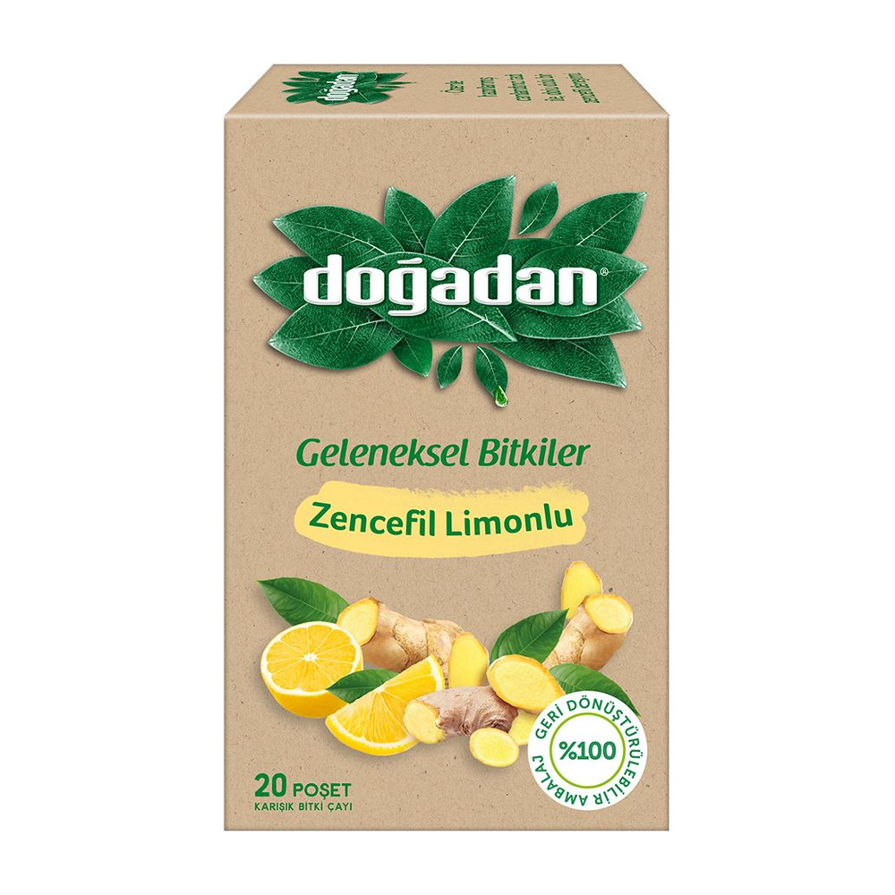 Турецкий цветочно-травяной чай в пакетиках с имбирем и лимоном, "Dogadan", Zencefil-Limon Kabuklu Bitki #1