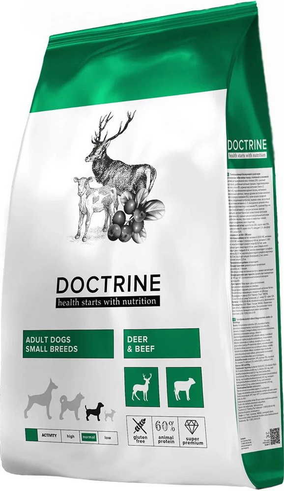 Корм Doctrine Adult Small Breeds Deer Beef для собак малых пород, беззерновой, с телятиной и олениной, #1