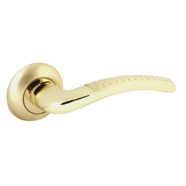 ручка дверная AVERS H-0826-A-G/GM-Iris универсальная и для финских дверей золото, золото матовое  #1