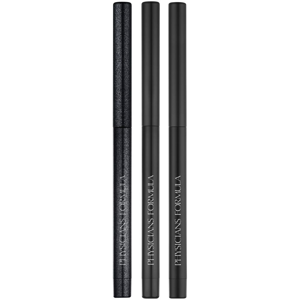 Набор карандашей для век Physicians Formula Gel Eyeliner Trio, черные тона: матовый, сатиновый, мерцающий #1