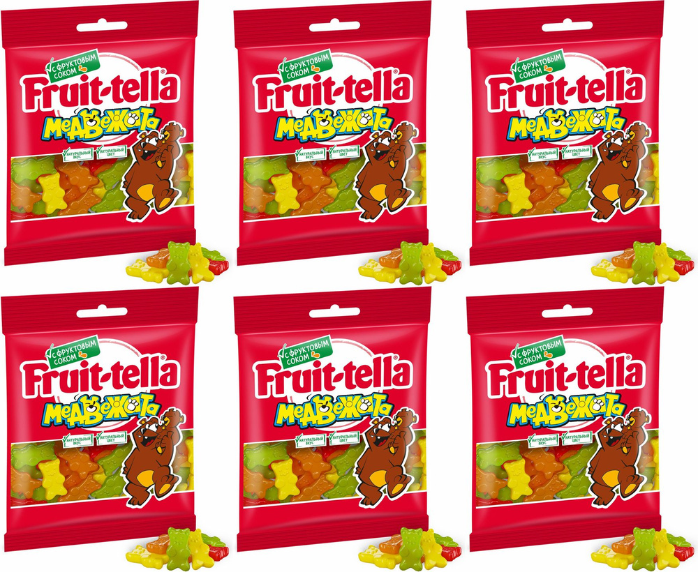 Мармелад Fruittella Медвежата жевательный, комплект: 6 упаковок по 70 г  #1